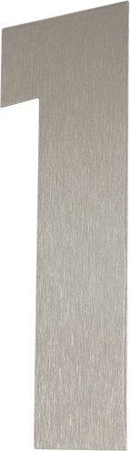 ALPERTEC Hausnummer 1 aus Edelstahl in Silber, B: 15,7 cm, H: 22,7 cm, T: 1,8 cm - Bild 1