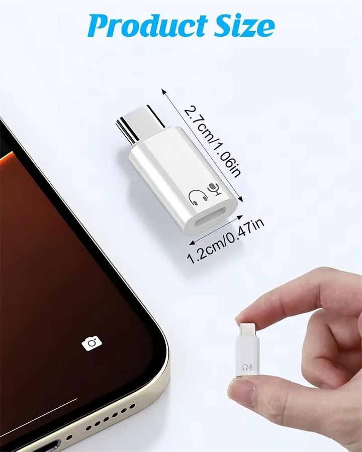 OLPAY Lightning auf USB-C Audio-Adapter mit 3,5 mm Klinkenanschluss für iPhone und iPad in Weiß - Bild 3