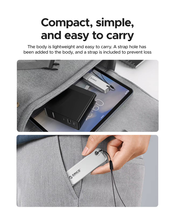 ORICO 2-in-1 USB-C Dual Flash-Laufwerk USB 3.2 mit USB-C und USB-A Anschluss, 128 GB, Silber - Bild 3