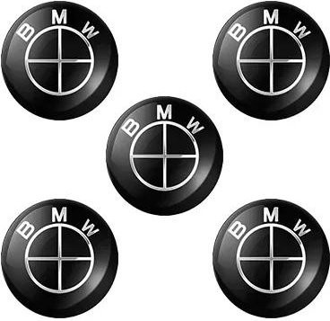 Aluminium Schlüssel Aufkleber Emblem für BMW in Schwarz, 11/14mm - Bild 1