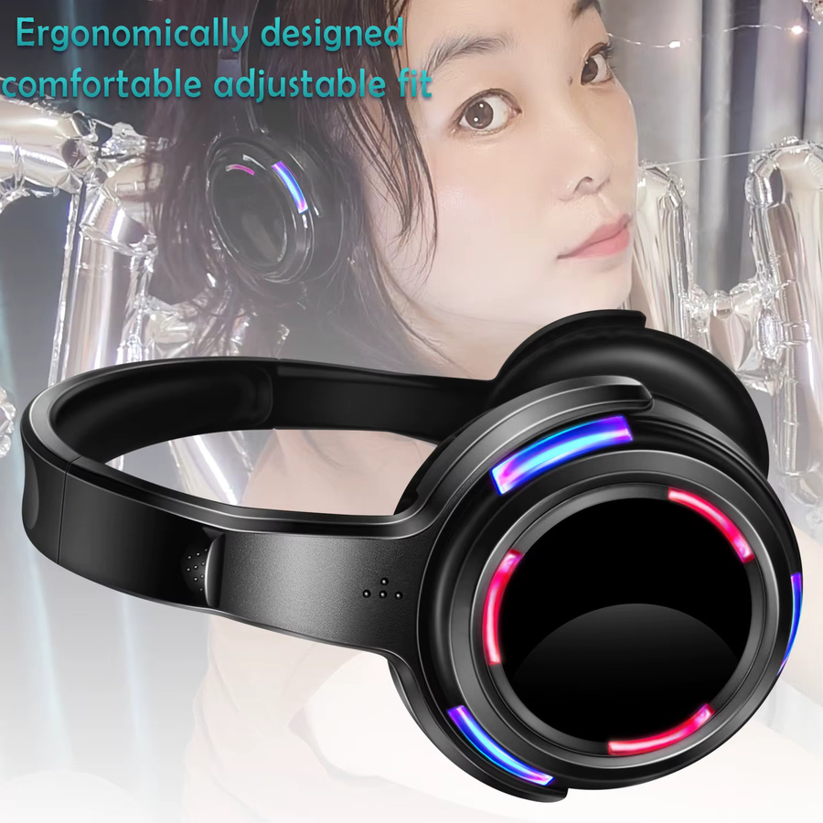 CATASSU LED-Sender Silent Disco Kopfhörer Schwarz für Partys, Meetings und Yoga mit einstellbarer Lautstärke - Bild 3