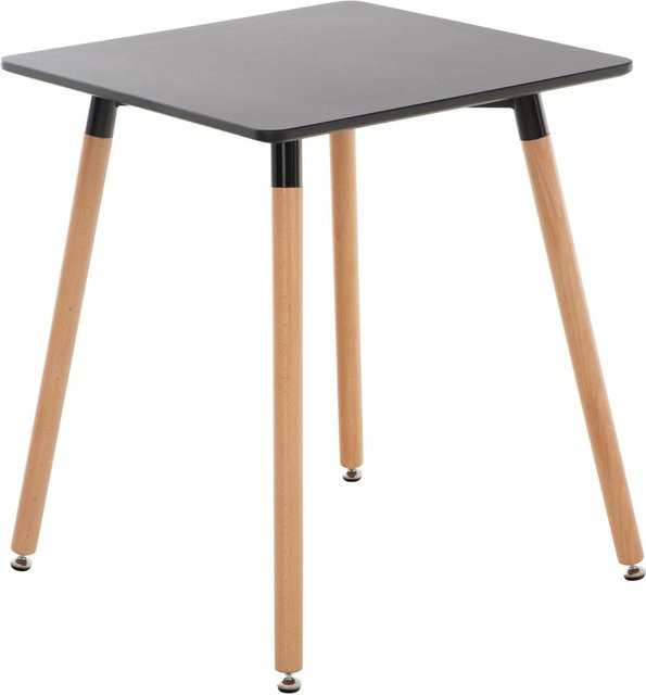 DELUKE Esstisch HILDA quadratisch in Schwarz aus Buchenholz und MDF, B/T/H: 60 x 60 x 70 cm - Bild 1