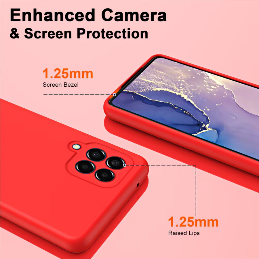 Luxus Silikon Schutzhülle für Samsung Galaxy M33 5G in Rot mit Kameraschutz - Bild 3