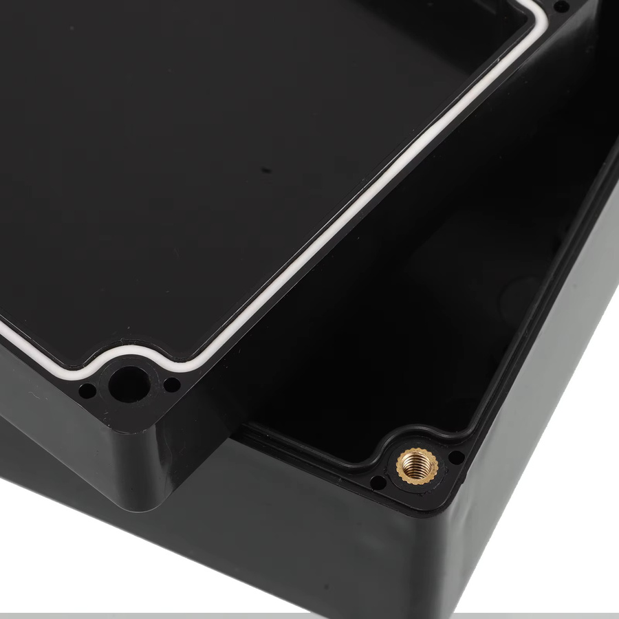 Wasserdichte elektrische Anschlussdose aus Kunststoff in Schwarz für Außenbereich und Sicherheitsüberwachung, Staubdichtes Projektgehäuse, B/T/H: 15,7 x 8,9 x 6,0 cm - Bild 5