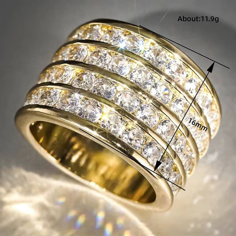 Huitan Damenring, goldfarben, Zirkonia - Bild 2
