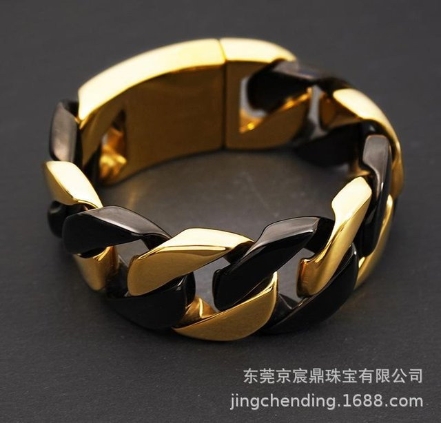 Meijin Grobarmband Edelstahl, Schwarz, Unisex, 32 mm - Bild 1