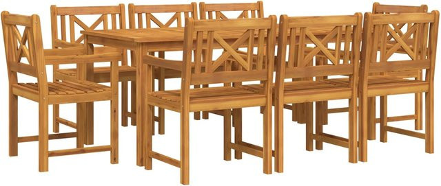 vidaXL Gartenstühle Set aus 2 Stück aus geöltem Massivholz Akazie in Braun, B/T/H: 56 x 56 x 90 cm - Bild 1