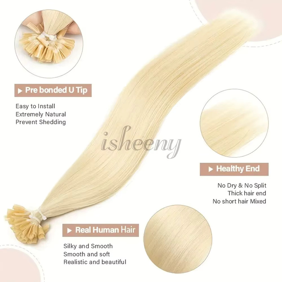 isheeny U Tip Haarverlängerungen, Remy Keratin Haar, 50 Stränge, 30 g - Bild 2