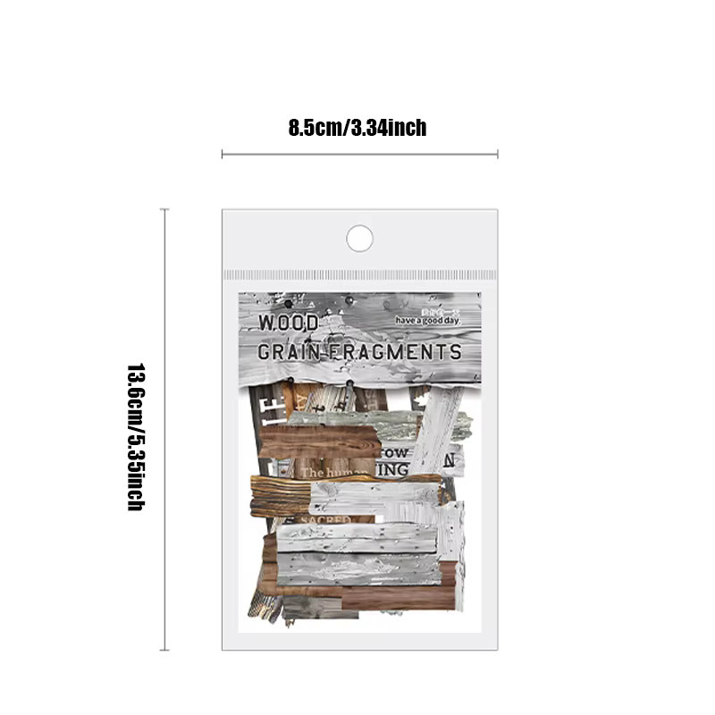 25 geprägte Hartkartenaufkleber mit Holzmaserung und Baumringen von mr.paper für dein DIY Scrapbook und deine Dekoration - Bild 5