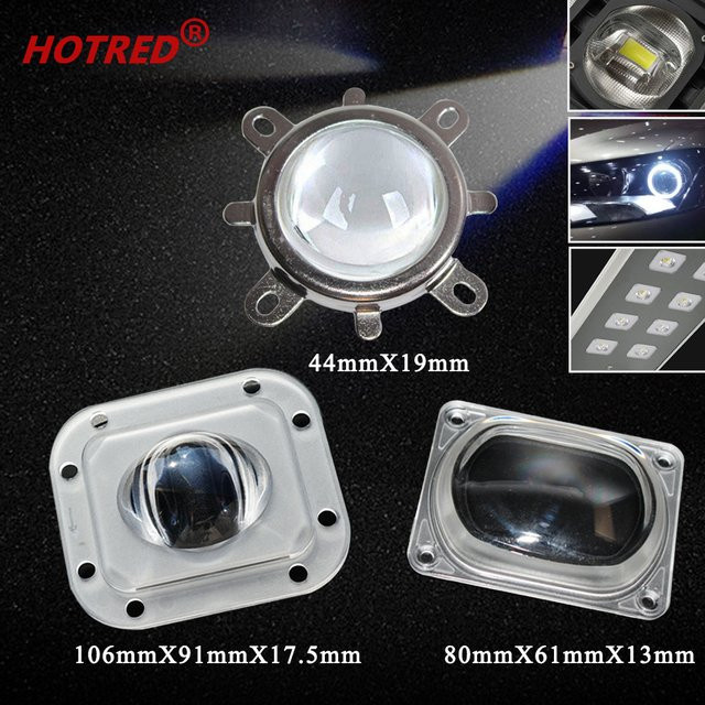 LED Objektiv Reflektor für COB Chips mit optischem Glas und PC-Abdeckung, 220V, Durchmesser: 44 mm, für 20W 30W 50W 100W, silberfarben - Bild 1