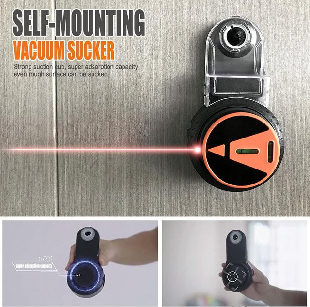 NIUXIANG 2-in-1 Bohrstaubsammler und 360 Grad Laser Level in Schwarz - Bild 1