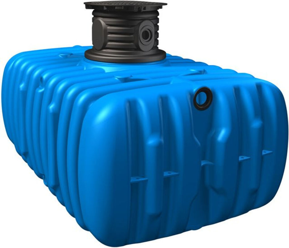 4rain Flachtank Flat M 3000 Liter Zisternensystem in Blau inklusive Schachtverlängerung und begehbarem Deckel - Bild 2