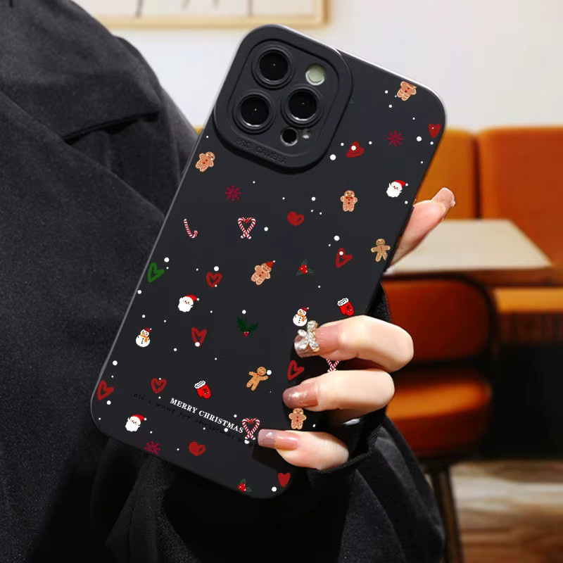 Matte High-End Handyhülle aus TPU mit Weihnachtsmotiv in Schwarz für iPhone 11 bis iPhone 17 Pro Max Modelle - Bild 5