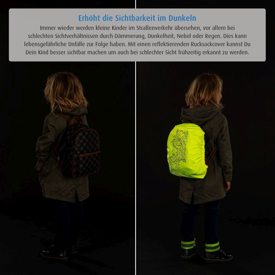 Reer Rucksackcover MyBuddyGuard Gelb reflektierend B: 43 cm, T: 25 cm - Bild 2