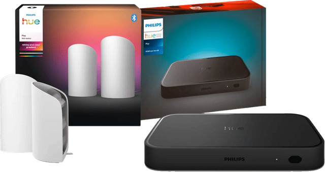 Philips Hue Play Wall Washer Weiß Doppelpack mit HDMI Sync Box 8K Set - Bild 1