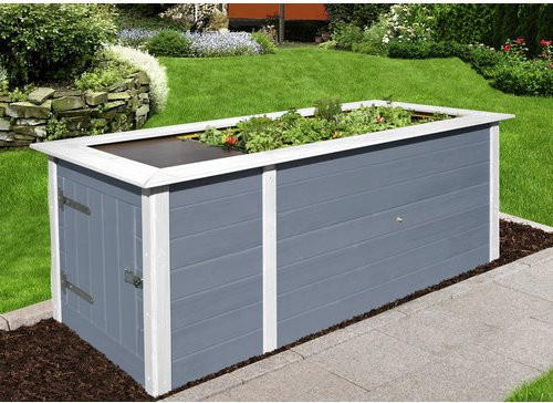 WEKA Hochbeet mit Schrank aus Fichtenholz in Grau, B/H/L: 217,6 x 81 x 205 cm - Bild 2
