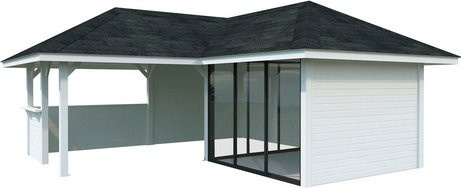 PALMAKO Pavillon Bianca aus Fichtenholz in Weiss, B/T/H: 672 x 672 x 319 cm - Bild 1