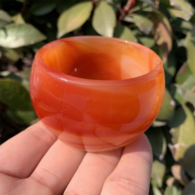CrystalHola Roter Achat-Kristall Polierter Naturstein als Tischdekoration in Rot - Bild 1