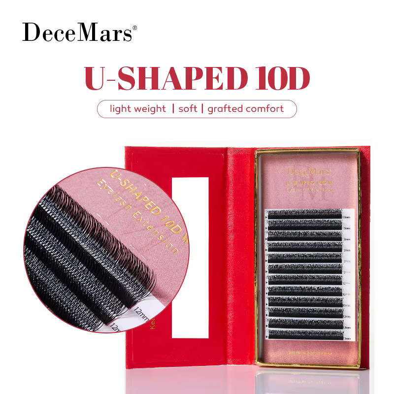 DeceMars Wimpernverlängerung U-förmig 10D, 12 Linien/Tablett - Bild 2