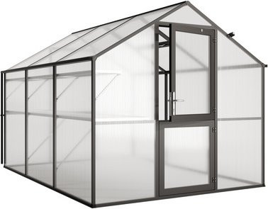 Mr. GARDENER Premium Gewächshaus aus Aluminium mit Polycarbonat in Grau, B: 233 cm, L: 323 cm, H: 215 cm - Bild 1