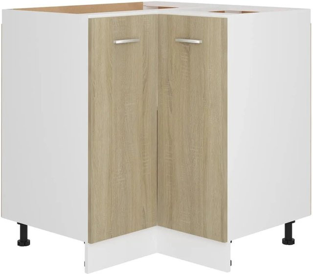 vidaXL Eckunterschrank Sonoma-Eiche in Braun aus Holzwerkstoff, B/T/H: 75,5 x 75,5 x 80,5 cm - Bild 1