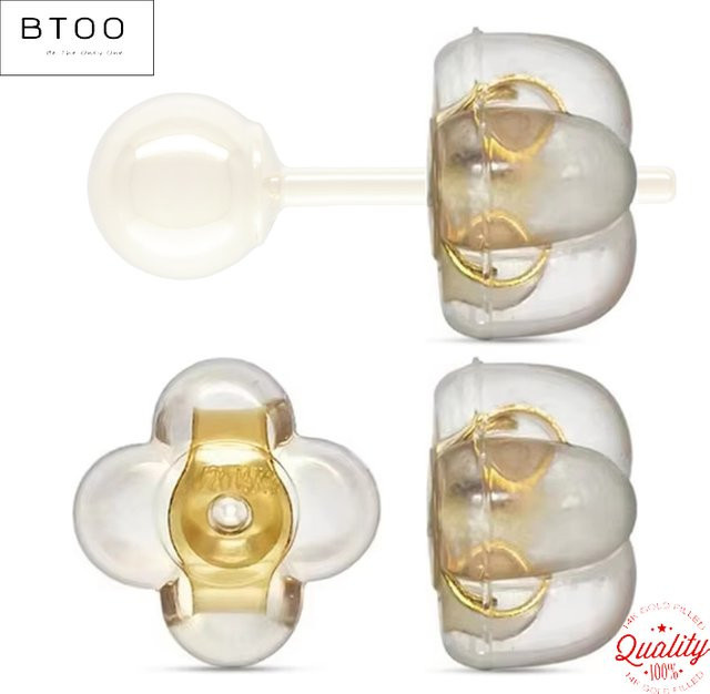 BTOO Ohrring, 14K Gold gefüllt, Kleeblatt, Unisex - Bild 1