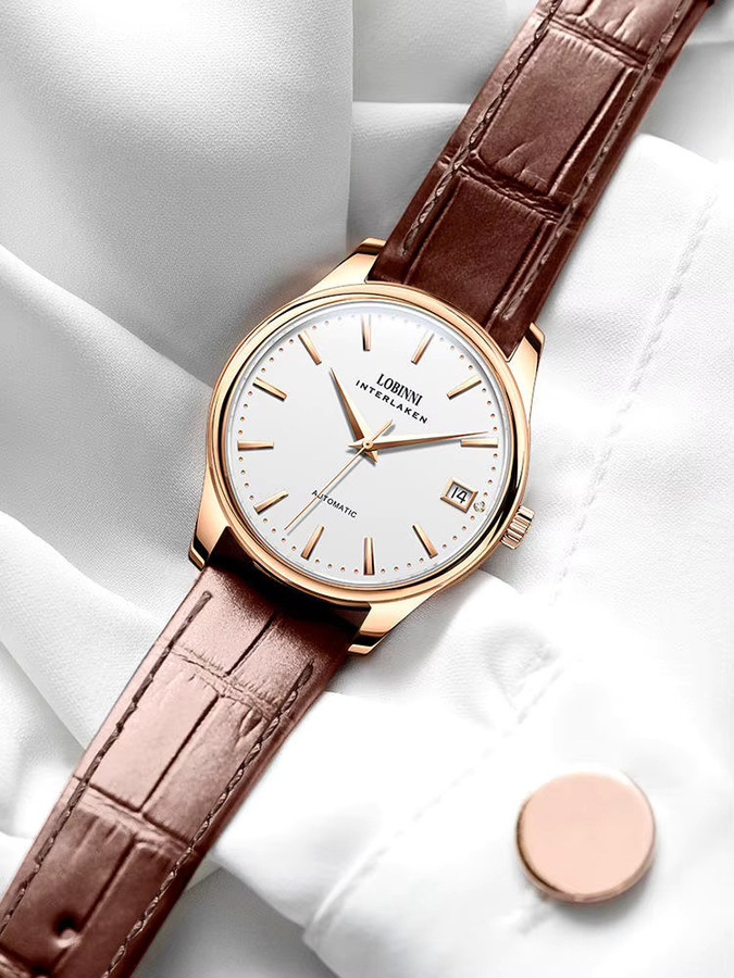 LOBINNI Armbanduhr Automatik, Edelstahl, Roségold, Saphirglas, Damen - Bild 1
