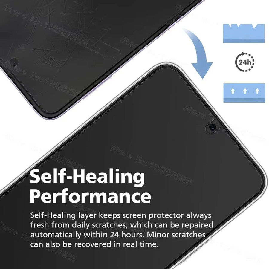 9in1 Sichtschutzfolien Set aus gehärtetem Glas für Samsung Galaxy Z Flip 7, 6, 5 und 7 FE inklusive Kameraobjektivschutz, transparent - Bild 5