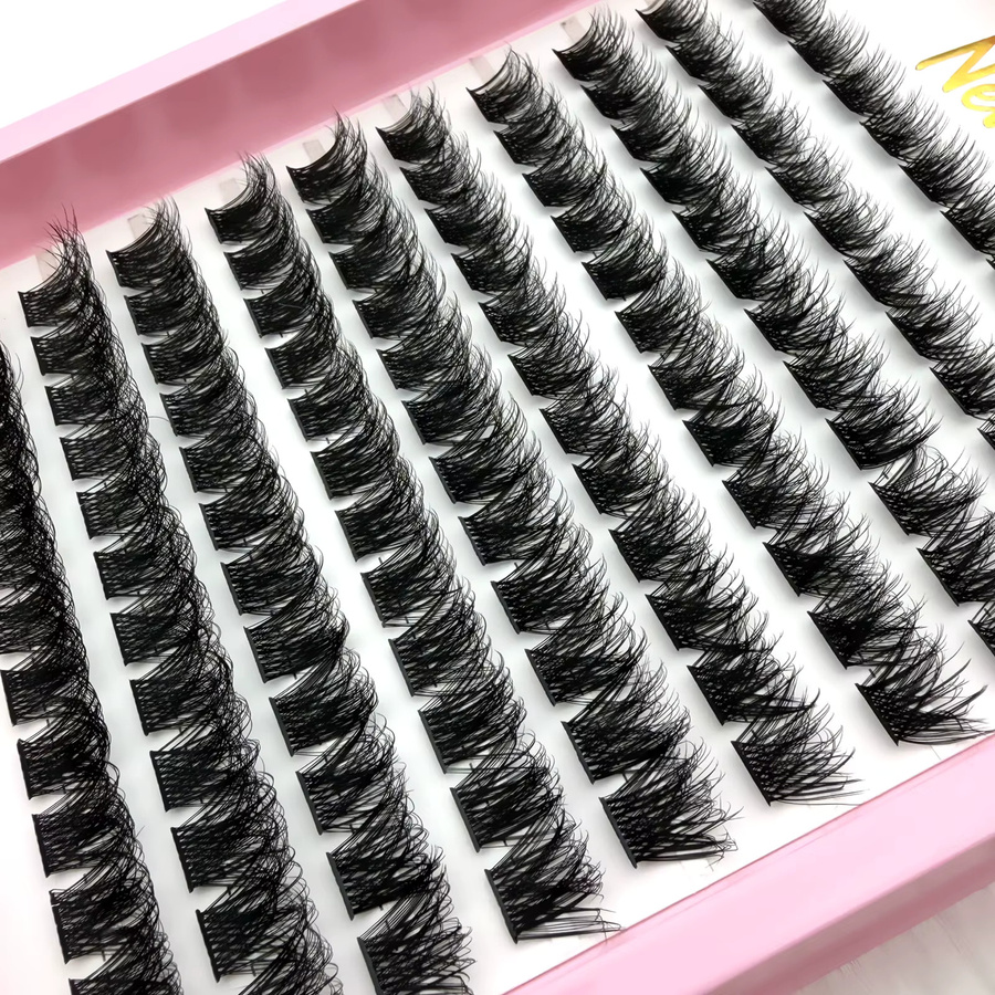 JIEFUXIN Wimperncluster, 120 Stück, 8–16 mm, Black, D-Locken, Natürlich - Bild 6