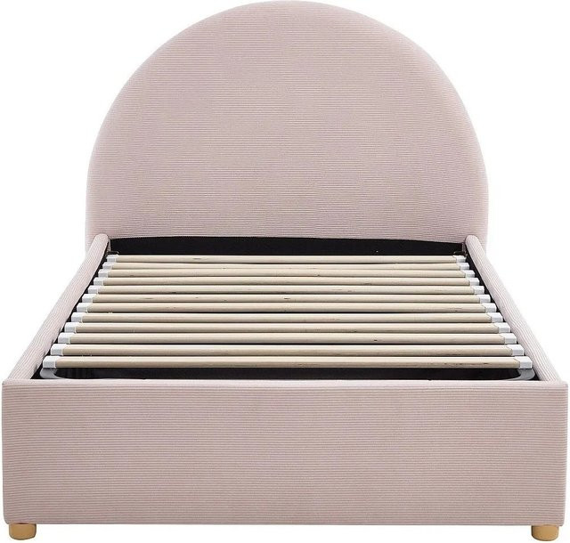 Vente-unique Bett Lirimo mit Bettkasten in Rosa, Cord-Samt, Breite: 103 cm, Höhe: 87 cm, Länge: 202 cm - Bild 1