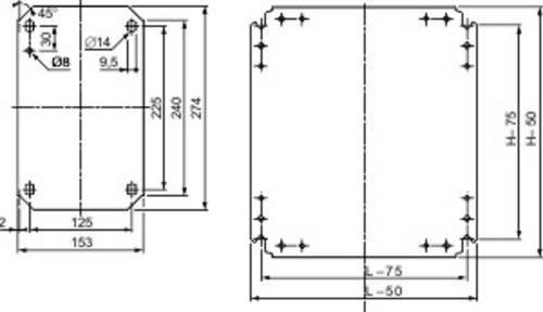 Schneider Electric NSYMM32 Montageplatte aus verzinktem Stahl in Silber, B: 150 mm, L: 250 mm - Bild 1