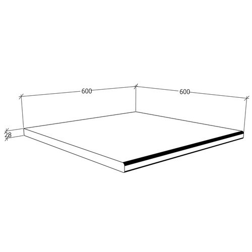 VCM Küchenarbeitsplatte aus Laminat in Grau, B/T: 60 x 60 cm, Höhe: 2,8 cm - Bild 2