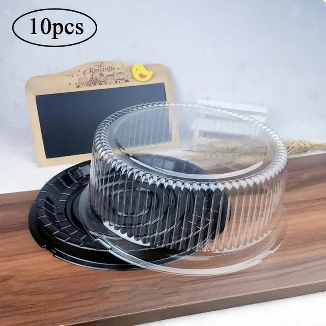 Yiran Furniture Transparente Kunststoff-Kuchenboxen für Cupcakes und Muffins mit Kuppeldeckel, 10 Stück - Bild 1