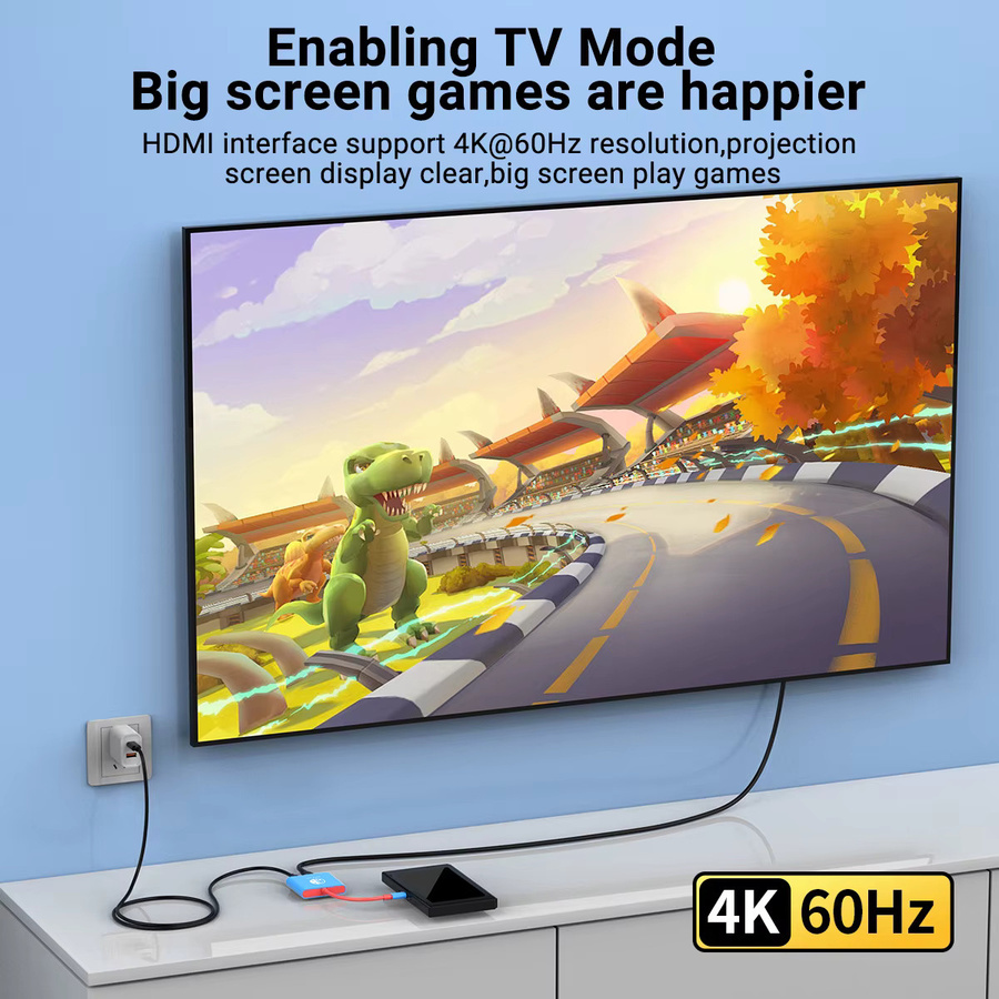 Gopala 4K 60Hz Dockingstation für Switch 2, Tragbarer Typ-C Hub mit HDMI und USB-C 3.0 in Blau - Bild 2