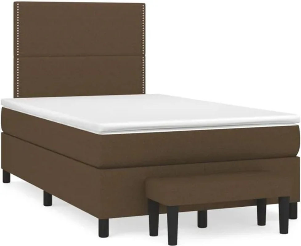 Vidaxl Boxspringbett mit Matratze aus Stoff in Braun, B/T/H: 120 x 190 cm - Bild 1