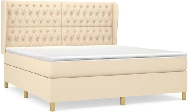 vidaXL Boxspringbett mit Matratze Hybrid-Design in Beige, B/T/H: 180 x 200 x 183 cm - Bild 1