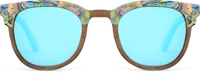 Bette Sonnenbrille, Holz, Vollrand, Eisblau, Unisex, polarisiert - Bild 1