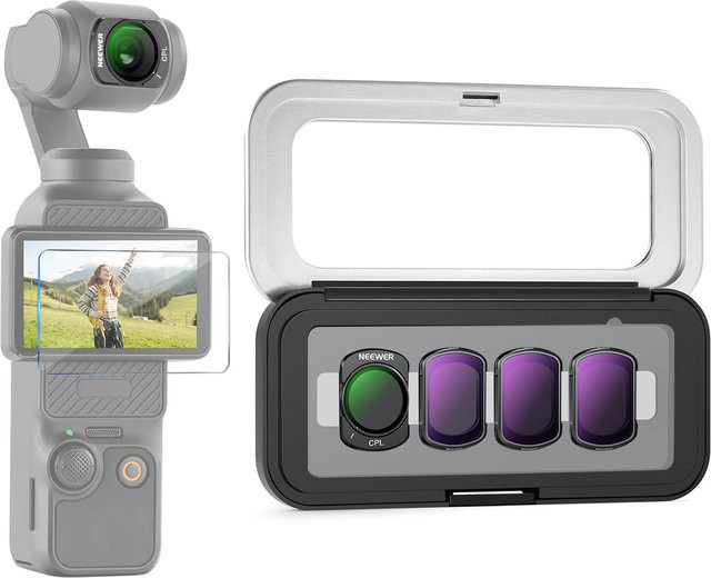 NEEWER ND & CPL Filterset für DJI Osmo Pocket 4 & 3, magnetische Neutraldichte- und Polarisationsfilter für Action-Kameras, Schwarz - Bild 1