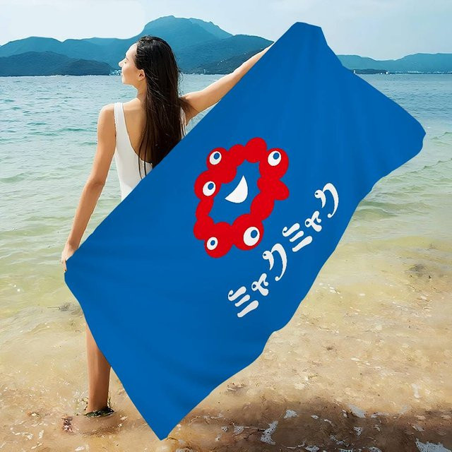 Potdemiel Anime Strandhandtuch Myaku-Myaku für Kinder, blau, aus Baumwolle - Bild 1