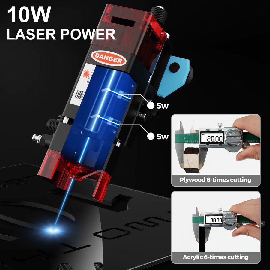 Twotrees CNC Laser Gravurmaschine mit 40W/80W Leistung und Wifi-Steuerung zum Schneiden von Holz, MDF, Acryl und Metall - Bild 5