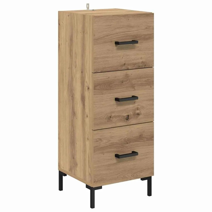 vidaXL Sideboard Artisan-Eiche in Braun aus Holzwerkstoff, B/T/H: 34,5 x 34,0 x 90,0 cm - Bild 2