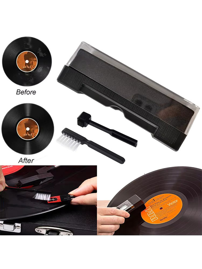 VODOOL 3-teiliges Vinyl-Reinigungsset für Plattenspieler in Schwarz - Bild 3