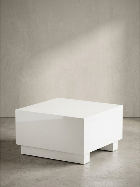 KADIMA DESIGN Couchtisch in Würfelform, Weiß Hochglanz, modernes Design, B/T/H: 60 x 60 x 35 cm - Bild 1