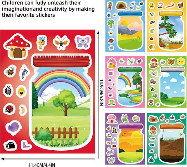 GOGOTU Cartoon Outdoor Flaschenwelt Puzzle-Aufkleber, Tiere, Natur, Bunt / Mehrfarbig - Bild 1