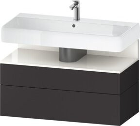 Duravit Waschtischunterschrank Qatego in Grau Matt mit 1 Schrank und 1 Auszug, Wandmontage, B/T/H: 99 x 47 x 59 cm - Bild 1
