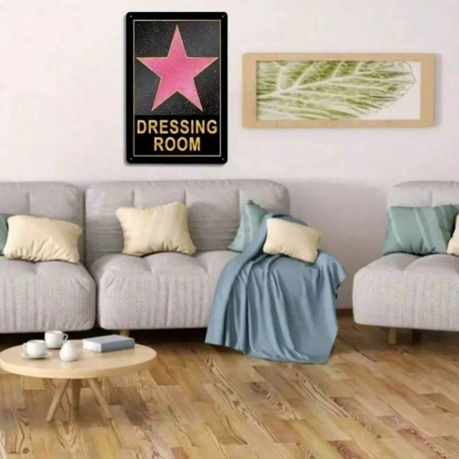 CIFBUY Vintage Metallschild mit rosa Stern als Wandkunst für das Teenagerzimmer, B: 30,0 cm, H: 20,0 cm - Bild 2