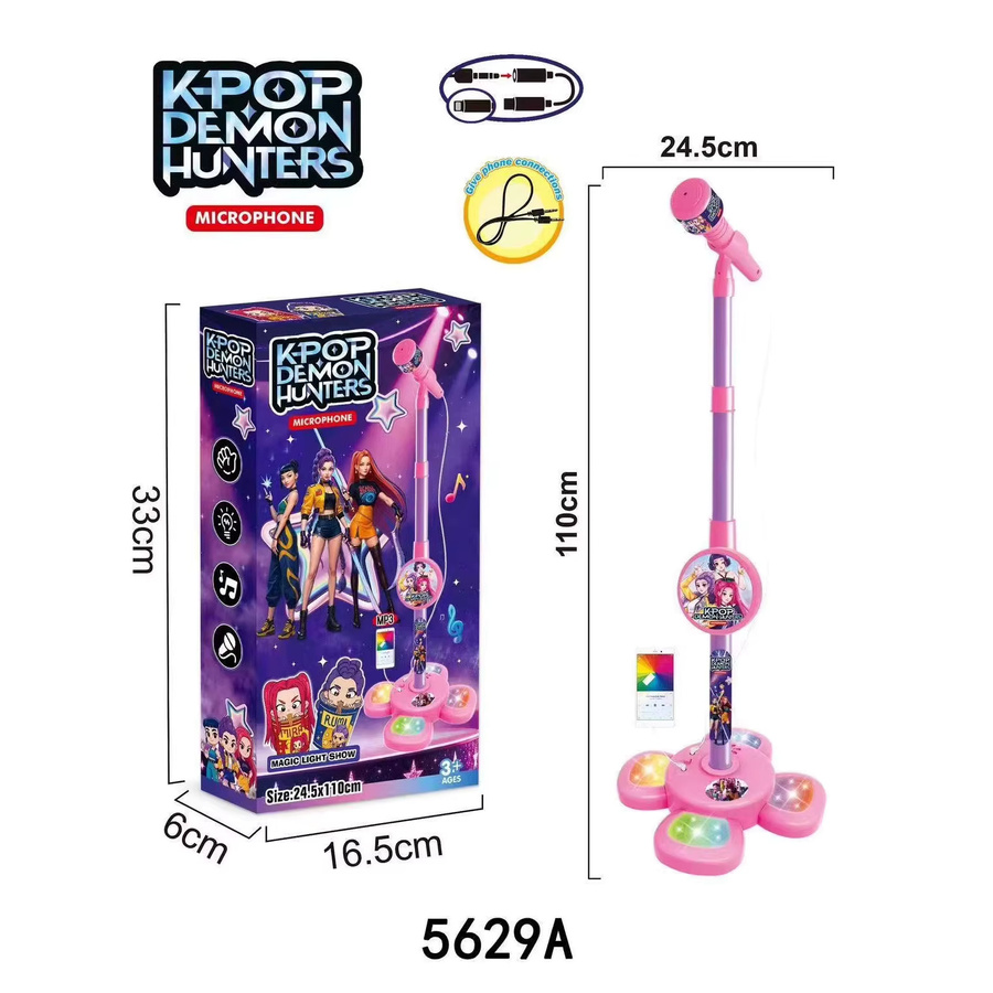 Bandai Hexenjäger-Mikrofon, Fantasy, mit verstellbarem Ständer, LED-Lichtern, MP3-Wiedergabe, Karaoke, ab 3 Jahren - Bild 2