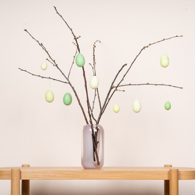 9er Set BLUME2000 Osterdeko Hänger aus Recycling-Kunststoff in Grün gepunktet - Bild 1