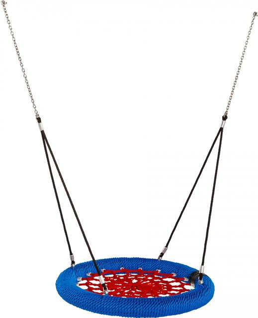 Nestschaukel ROSETTE von Spielturmking in Rot und Blau mit Zweipunktbefestigung, Durchmesser: 100 cm - Bild 1