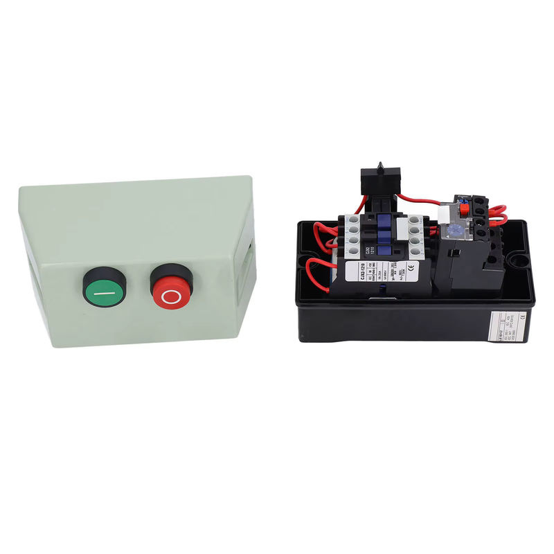 Qiilu Magnetischer Motorstarter wasserdicht und flammhemmend, einphasig 220V 230V oder 3 Phasen 380V 400V, Farbe: Grün/Grau - Bild 4